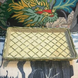 Waverly Tahiti Tray in Cream/Green Bamboo